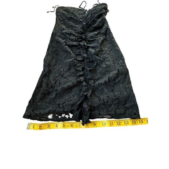 Zara Womens Lace Mini Dress Draped XS Black Ruffled Floral 8200/998 NWT - Picture 7 of 8